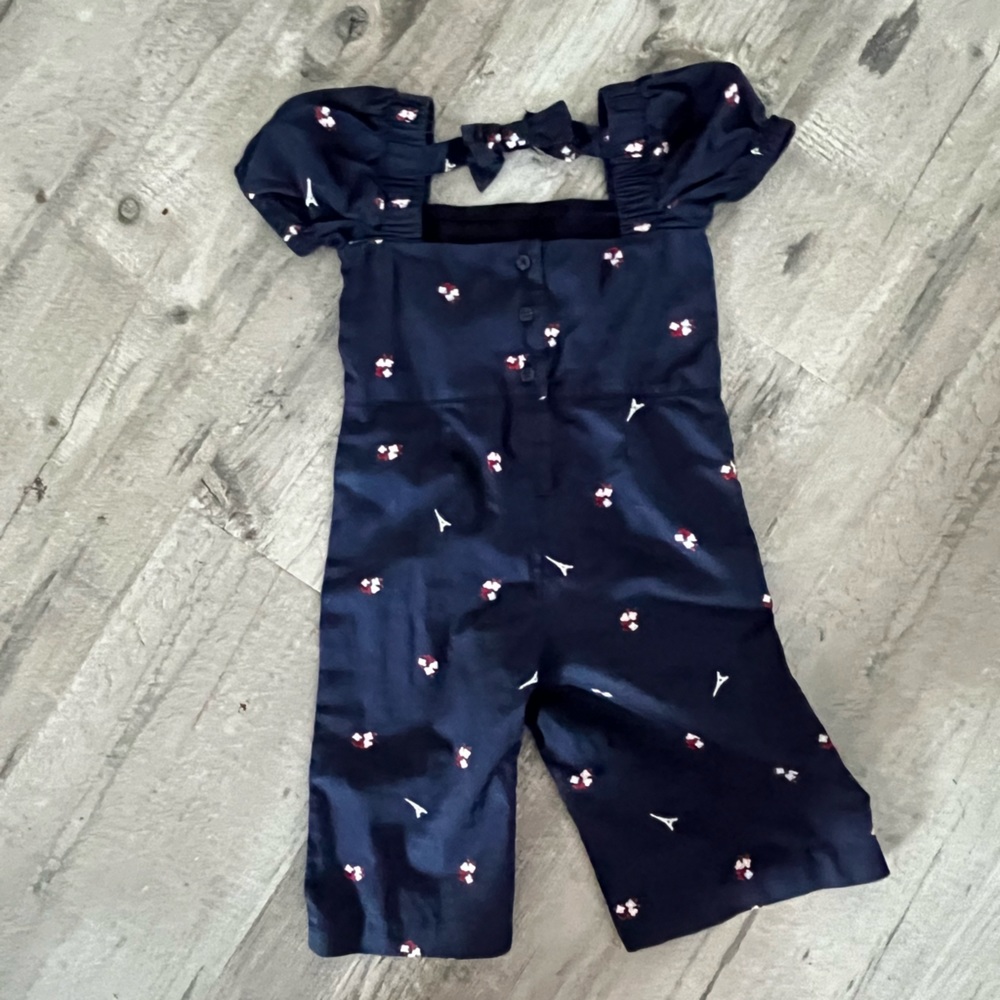 Janie & Jack Cherry Blossom Eiffel Tower Jumpsuit